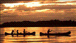 canoe safari at dusk